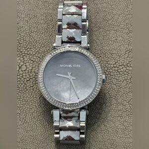 Michael Kors Silver Crystal-Embellished Watch